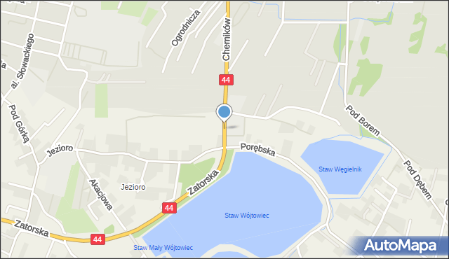 Zaborze gmina Oświęcim, Chemików, mapa Zaborze gmina Oświęcim