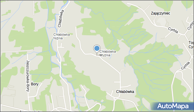 Zakopane, Chłabówka, mapa Zakopanego