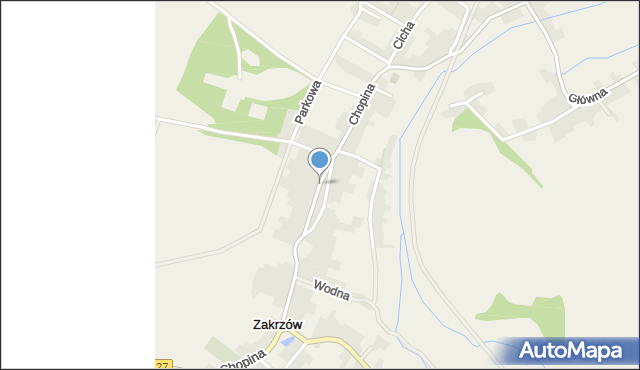 Zakrzów gmina Polska Cerekiew, Chopina Fryderyka, mapa Zakrzów gmina Polska Cerekiew