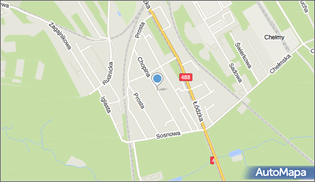 Zgierz, Chopina Fryderyka, mapa Zgierz