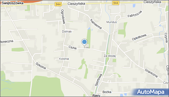 Biery, Cicha, mapa Biery