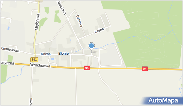 Błonie gmina Miękinia, Cicha, mapa Błonie gmina Miękinia
