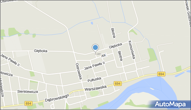 Brok powiat ostrowski, Cicha, mapa Brok powiat ostrowski