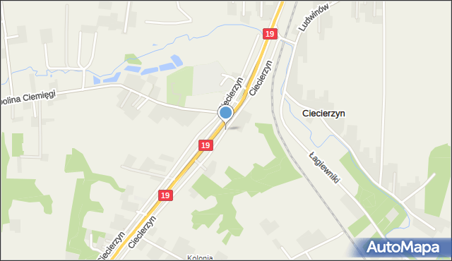 Ciecierzyn gmina Niemce, Ciecierzyn, mapa Ciecierzyn gmina Niemce