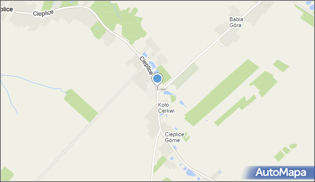 Cieplice gmina Adamówka, Cieplice, mapa Cieplice gmina Adamówka