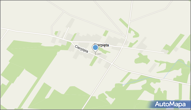 Cierpięta gmina Wierzbno, Cierpięta, mapa Cierpięta gmina Wierzbno