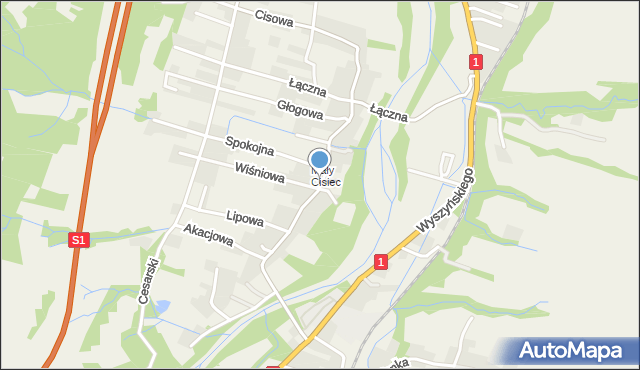 Cisiec, Cisowa, mapa Cisiec