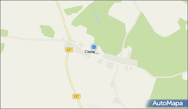 Cisów gmina Kożuchów, Cisów, mapa Cisów gmina Kożuchów