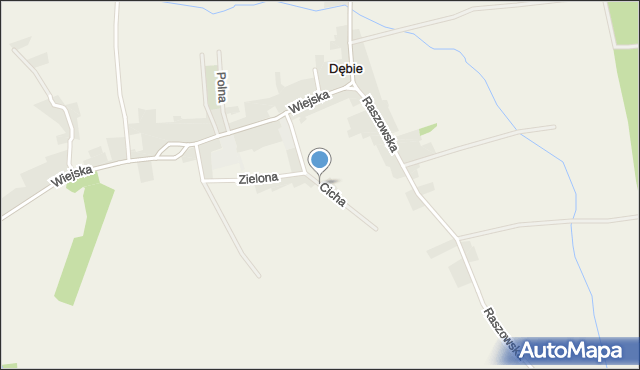 Dębie gmina Chrząstowice, Cicha, mapa Dębie gmina Chrząstowice