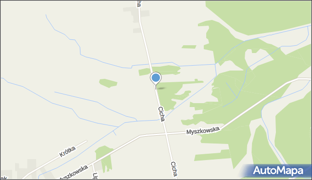 Gliniana Góra gmina Koziegłowy, Cicha, mapa Gliniana Góra gmina Koziegłowy