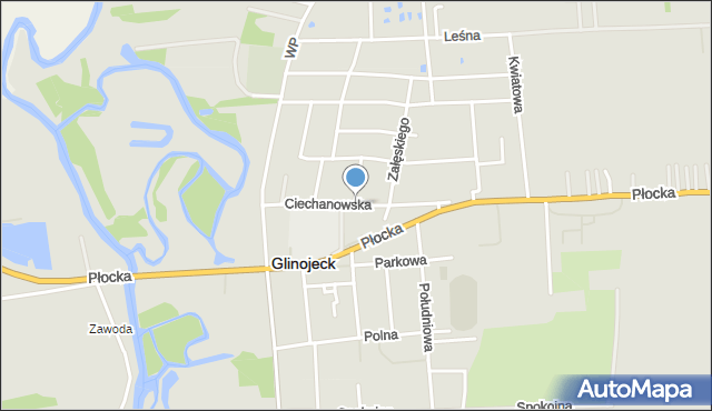 Glinojeck, Ciechanowska, mapa Glinojeck