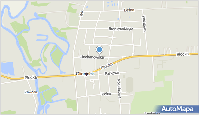 Glinojeck, Ciechanowska, mapa Glinojeck