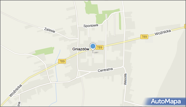 Gniazdów gmina Koziegłowy, Cicha, mapa Gniazdów gmina Koziegłowy