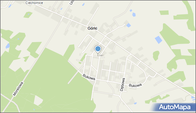 Górki gmina Gąbin, Cisowa, mapa Górki gmina Gąbin