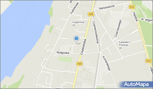 Grudziądz, Ciołkowskiego Konstantego, mapa Grudziądza