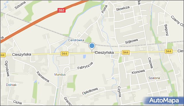 Jasienica powiat bielski, Cieszyńska, mapa Jasienica powiat bielski