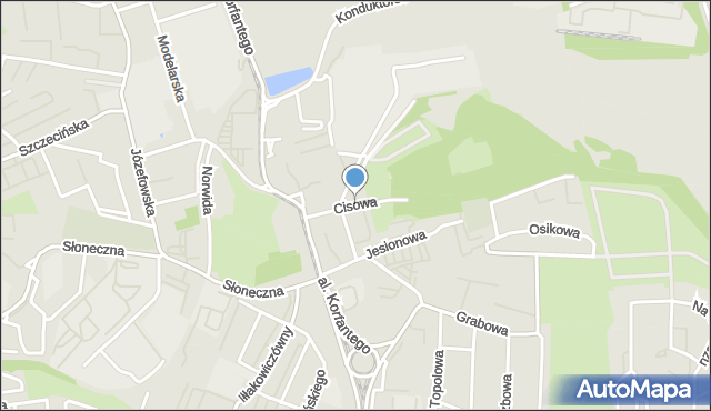 Katowice, Cisowa, mapa Katowic