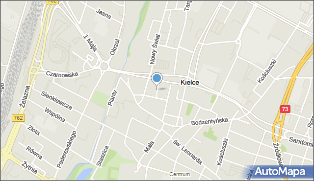 Kielce, Cicha, mapa Kielc