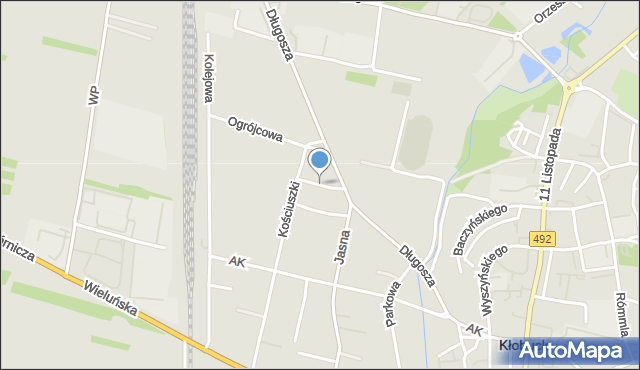 Kłobuck, Ciasna, mapa Kłobuck