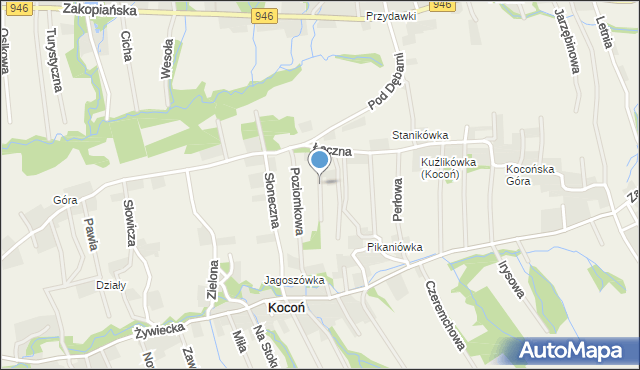 Kocoń, Ciepła, mapa Kocoń