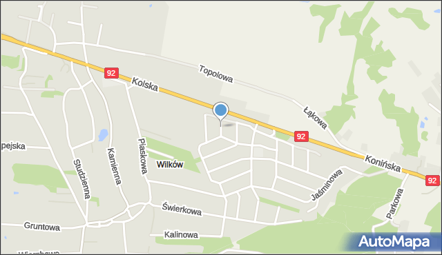 Konin, Cisowa, mapa Konina