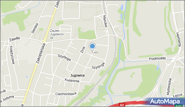 Kraków, Ciołkosza Adama, mapa Krakowa