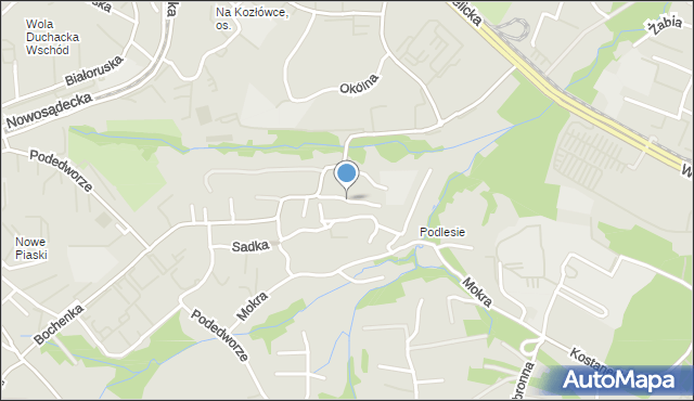 Kraków, Ciasna, mapa Krakowa