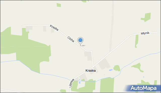 Kraska gmina Miastkowo, Cicha, mapa Kraska gmina Miastkowo