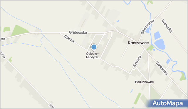 Kraszewice powiat ostrzeszowski, Ciasna, mapa Kraszewice powiat ostrzeszowski