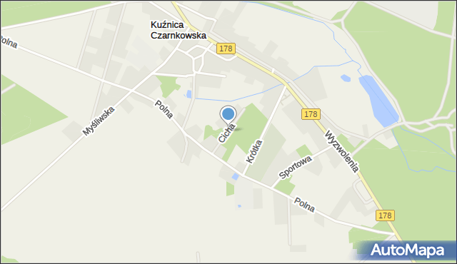 Kuźnica Czarnkowska, Cicha, mapa Kuźnica Czarnkowska