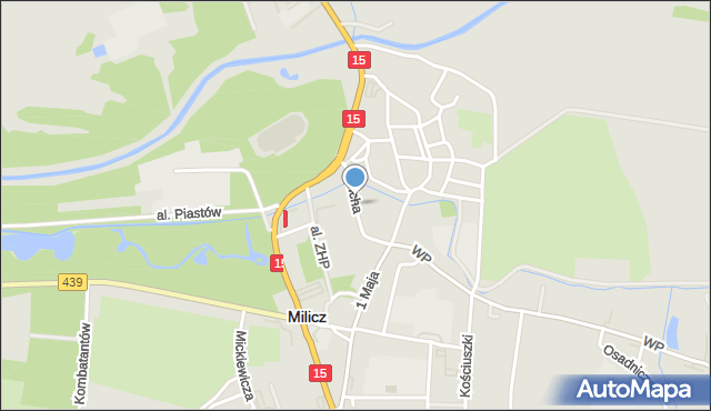 Milicz, Cicha, mapa Milicz