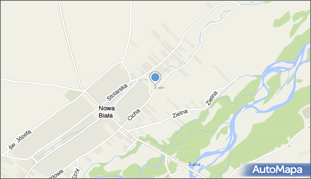 Nowa Biała gmina Nowy Targ, Cicha, mapa Nowa Biała gmina Nowy Targ