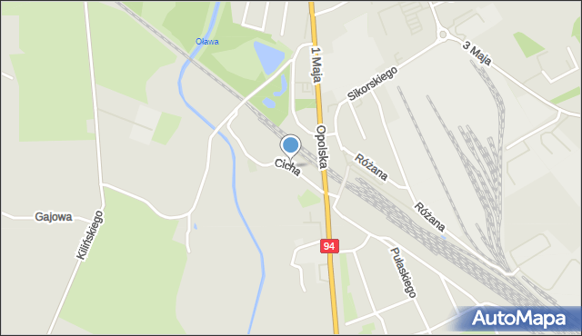 Oława, Cicha, mapa Oława