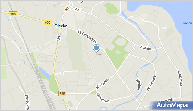 Olecko, Cicha, mapa Olecko