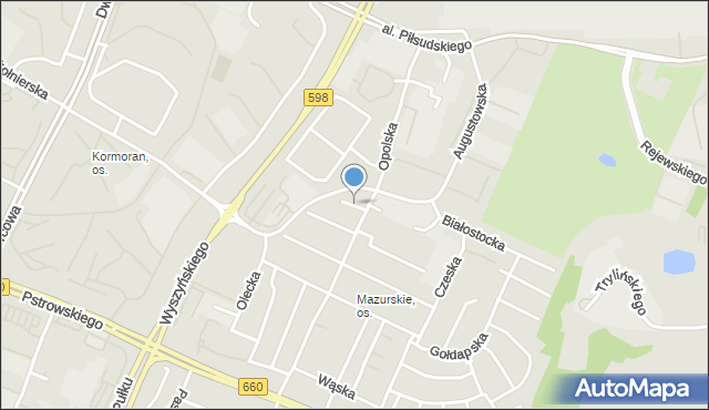 Olsztyn, Ciechocińska, mapa Olsztyna