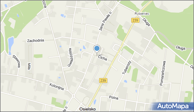 Osielsko, Cicha, mapa Osielsko