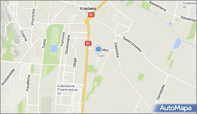 Piotrków Trybunalski, Cicha, mapa Piotrków Trybunalski