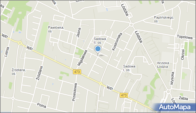 Piotrków Trybunalski, Cisowa, mapa Piotrków Trybunalski