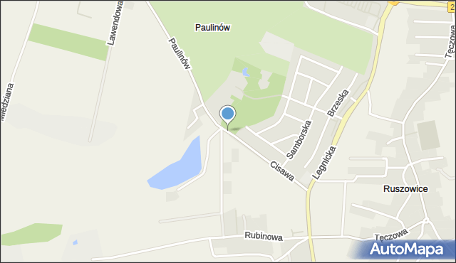 Ruszowice gmina Głogów, Cisawa, mapa Ruszowice gmina Głogów