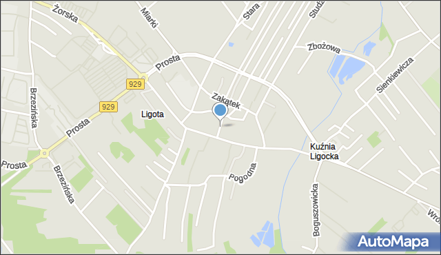 Rybnik, Ciasna, mapa Rybnika