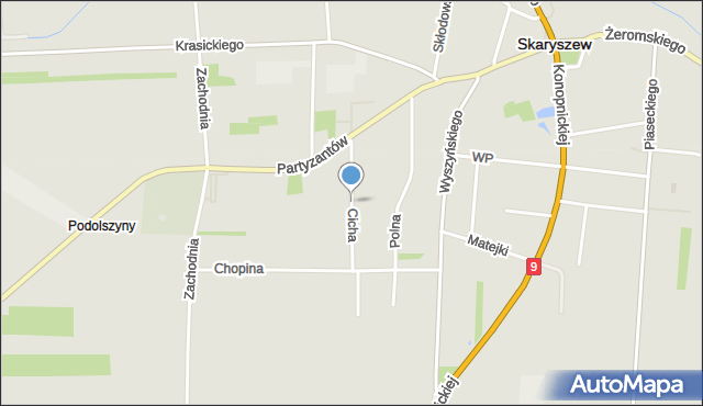 Skaryszew, Cicha, mapa Skaryszew