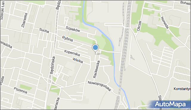 Sosnowiec, Ciepła, mapa Sosnowca