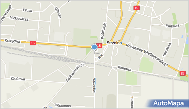 Strzelno powiat mogileński, Cieślewicza Jakuba, dr., mapa Strzelno powiat mogileński