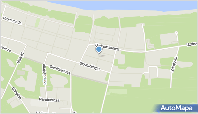 Świnoujście, Cieszkowskiego Augusta, mapa Świnoujście