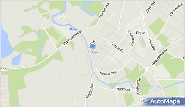 Szczecin, Cicha, mapa Szczecina