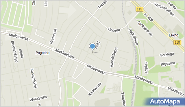 Szczecin, Cieszkowskiego Augusta, mapa Szczecina