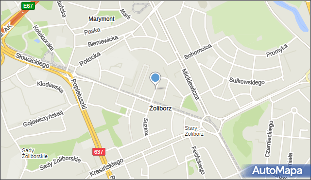 Warszawa, Cieszkowskiego Augusta, mapa Warszawy
