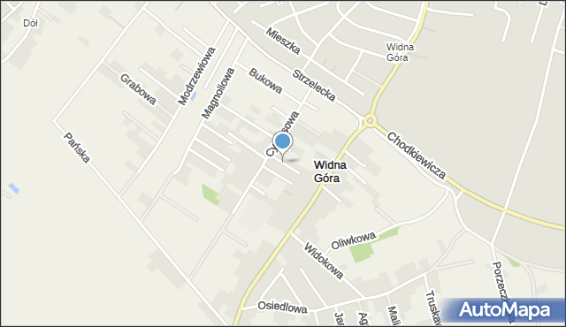 Widna Góra, Cisowa, mapa Widna Góra