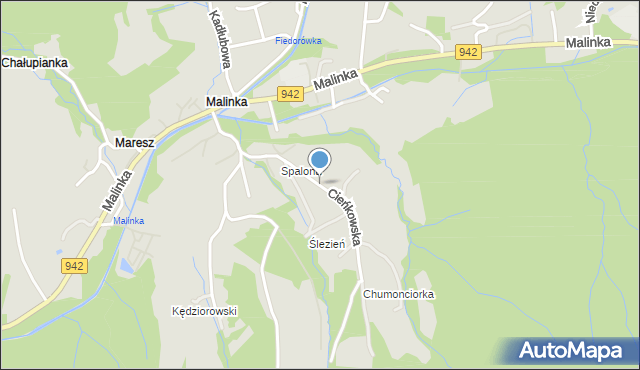 Wisła, Cieńkowska, mapa Wisła
