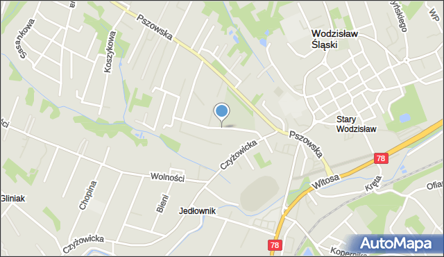 Wodzisław Śląski, Cicha, mapa Wodzisławia Śląskiego